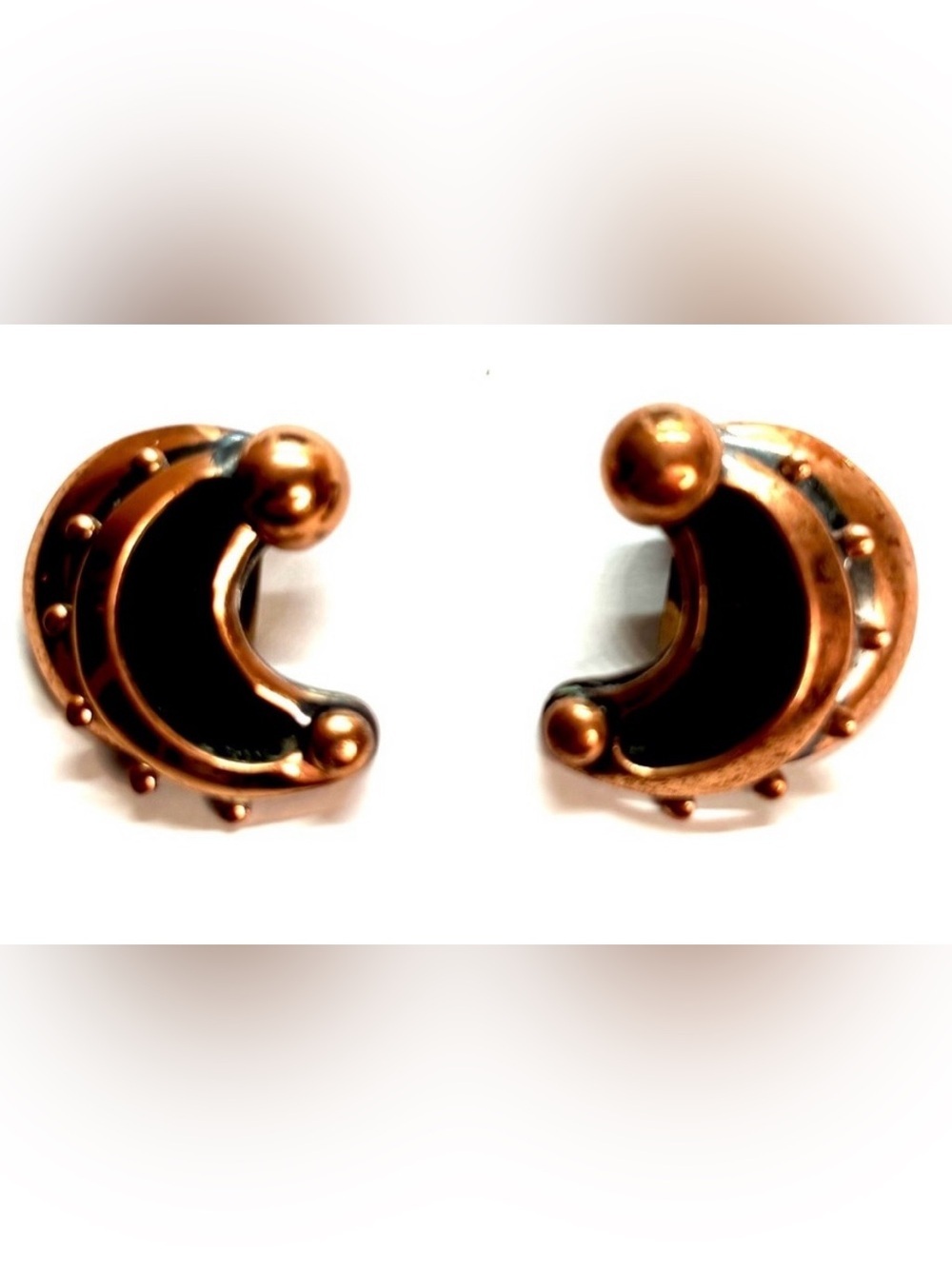 RENOIR COPPER/ENAMELED EARRINGS